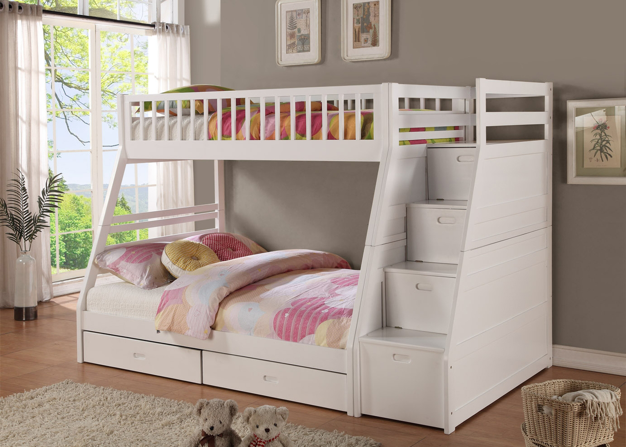 Twin Full Bunk Bed With Staircase Drawers Shop For Affordable