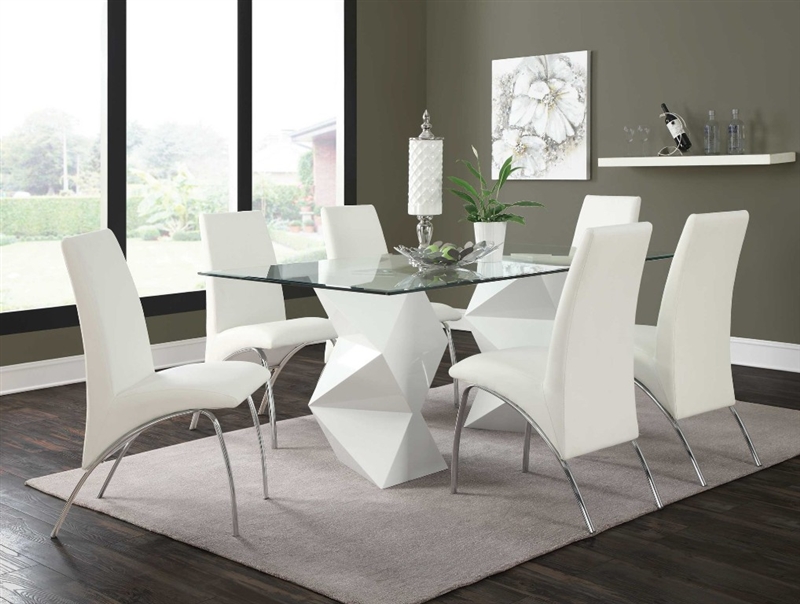 White Rectangular Glass Top Dining Table Chair Set Shop For Affordable Home Furniture Decor Outdoors And More