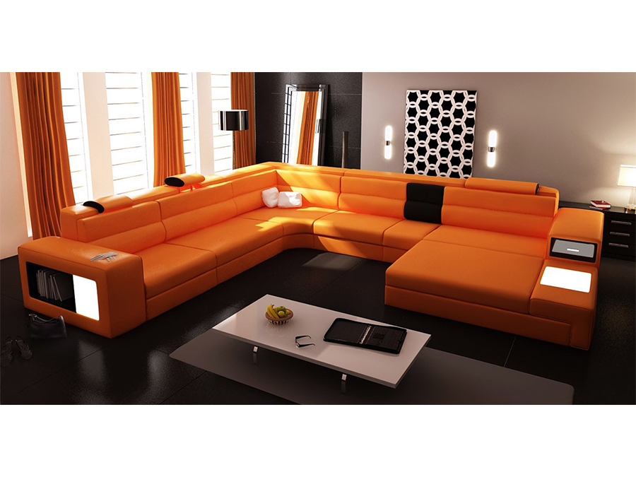 Orange Sectional Sofa With - Shop for Affordable Home Furniture, Decor, Outdoors and more