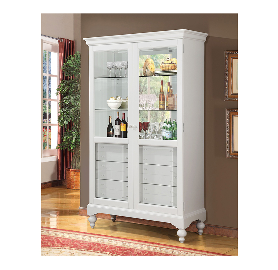Dallin White 6 Drawer Storage Curio Cabinet Shop For Affordable