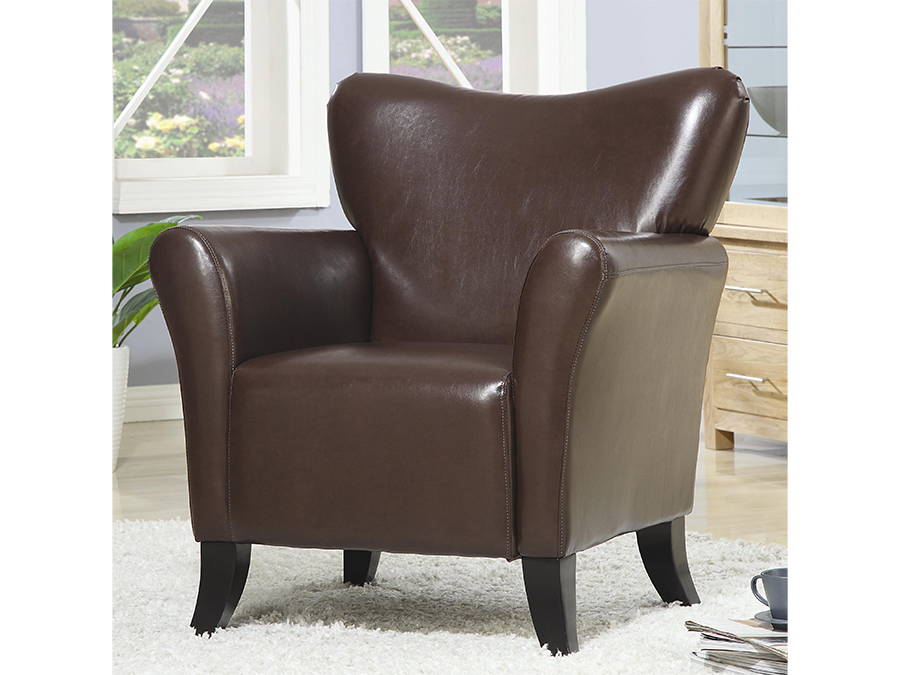 Brown Leatherette Upholstered Accent Chair - Shop for Affordable Home