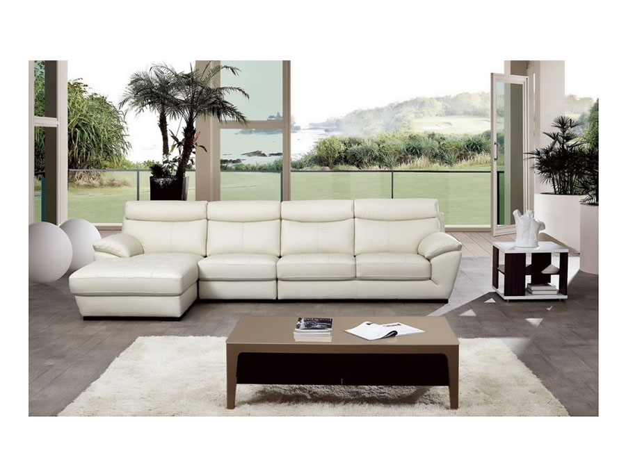 Modern White Italian Leather Sectional, White Italian Leather Sectional Sofa