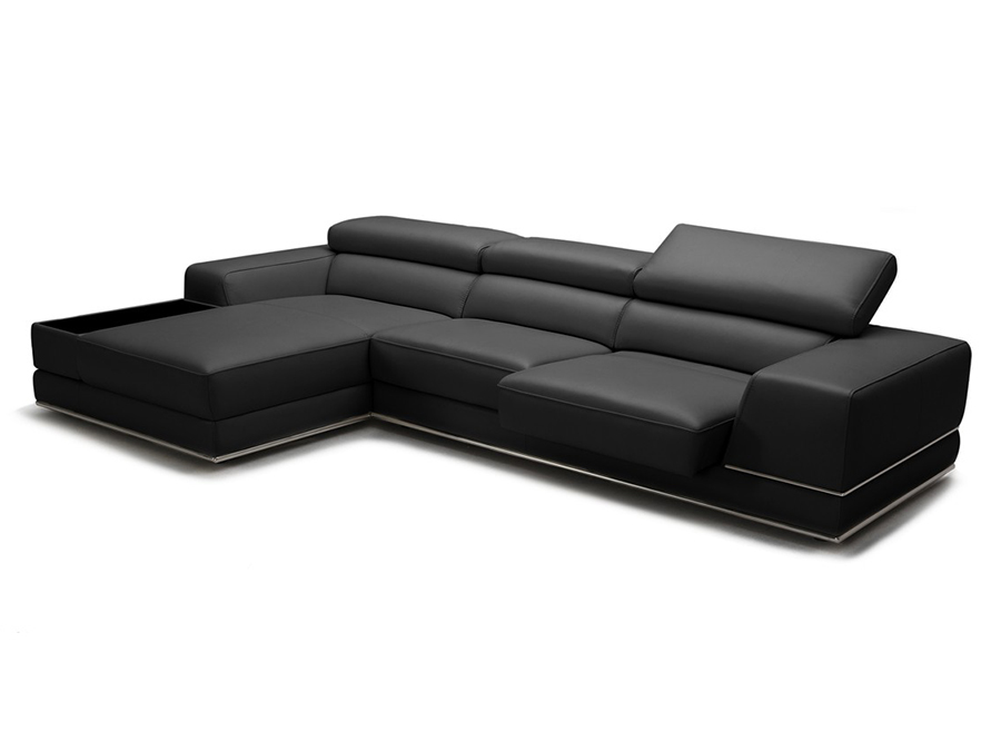 Black Leather Sectional Sofa For, Modern Black Leather Sectional Sofa