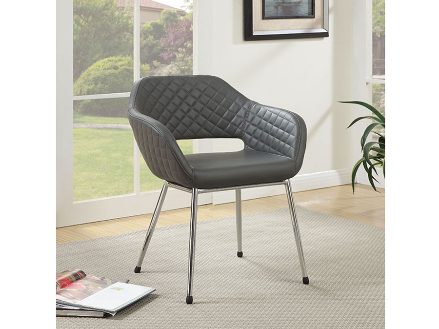 Tasha Contemporary Gray Finish Leatherette Accent Chair - Shop for