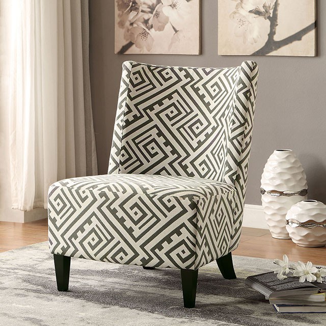 Margaux Contemporary Maze Print Fabric Accent Chair - Shop for