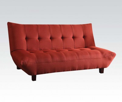 Baines Red Linen Futon Sofa - Shop for Affordable Home Furniture, Decor, Outdoors and more