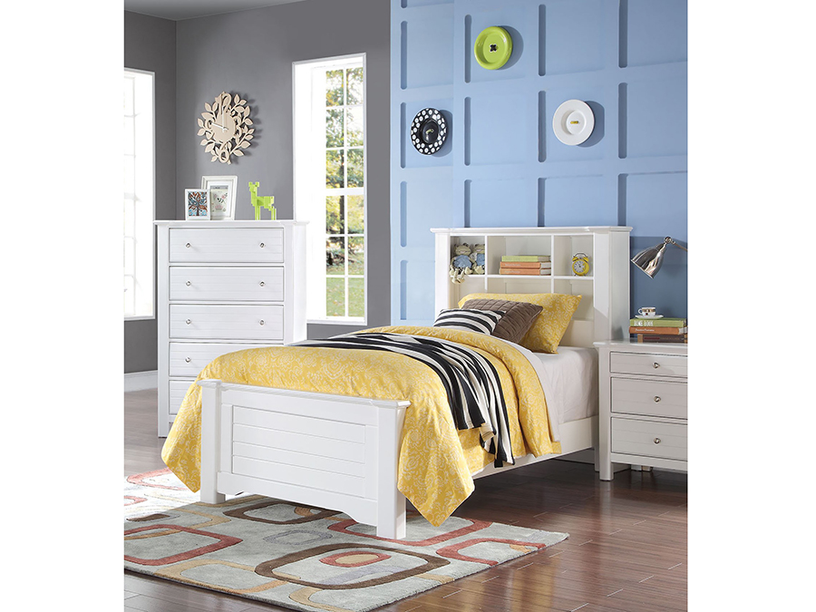 Mallowsea White Bookcase Headboard Twin Bed Shop For Affordable