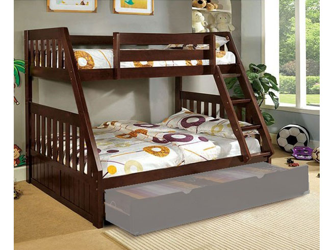 Canberra Dark Walnut Twin Over Full Bunk Bed Shop For Affordable
