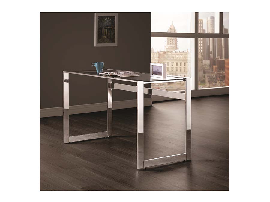 Coaster 800746 Writing Desk With Glass Top Chrome for sale online 
