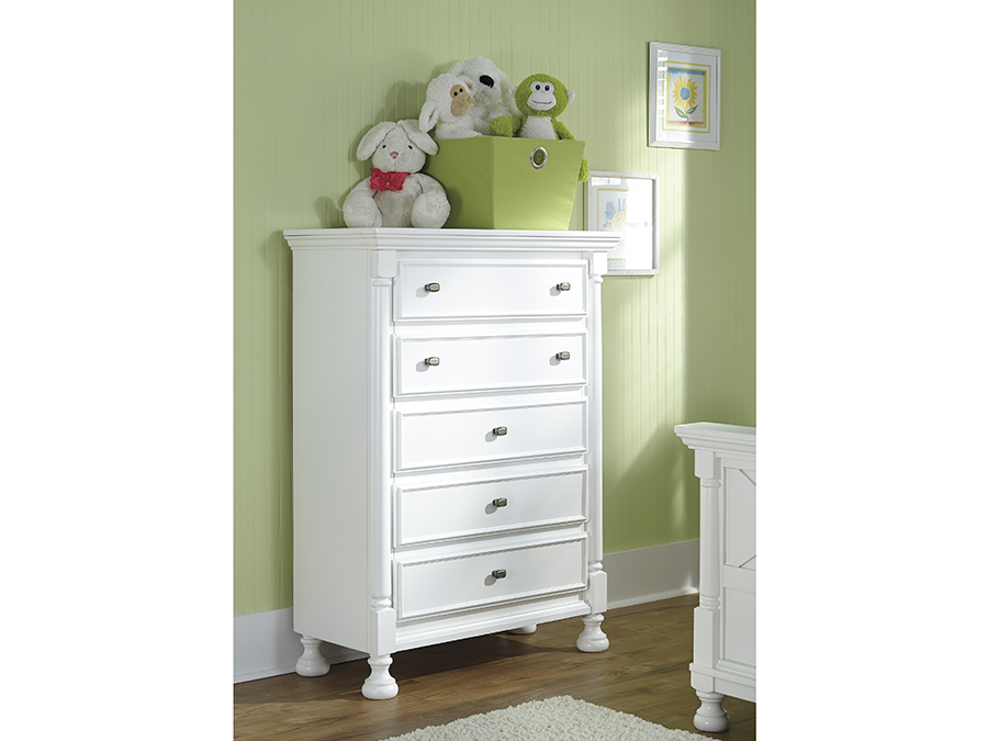 Kaslyn White Five Drawer Chest Shop For Affordable Home