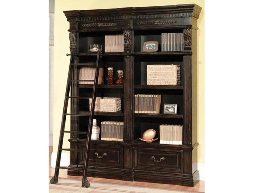 Grand Manor Palazzo 2pcs Museum Library, Library Bookcase With Ladder