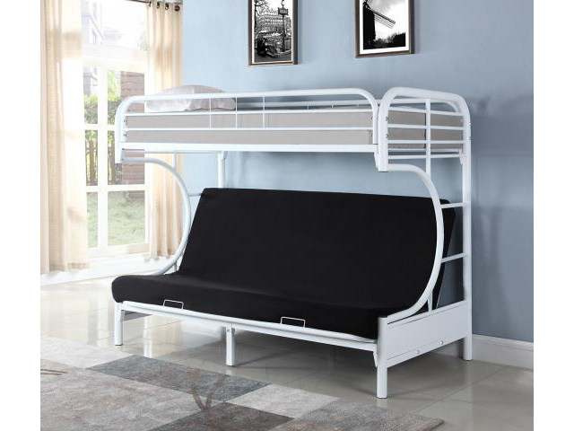 White Metal C Bunk Bed For, C Bunk Bed