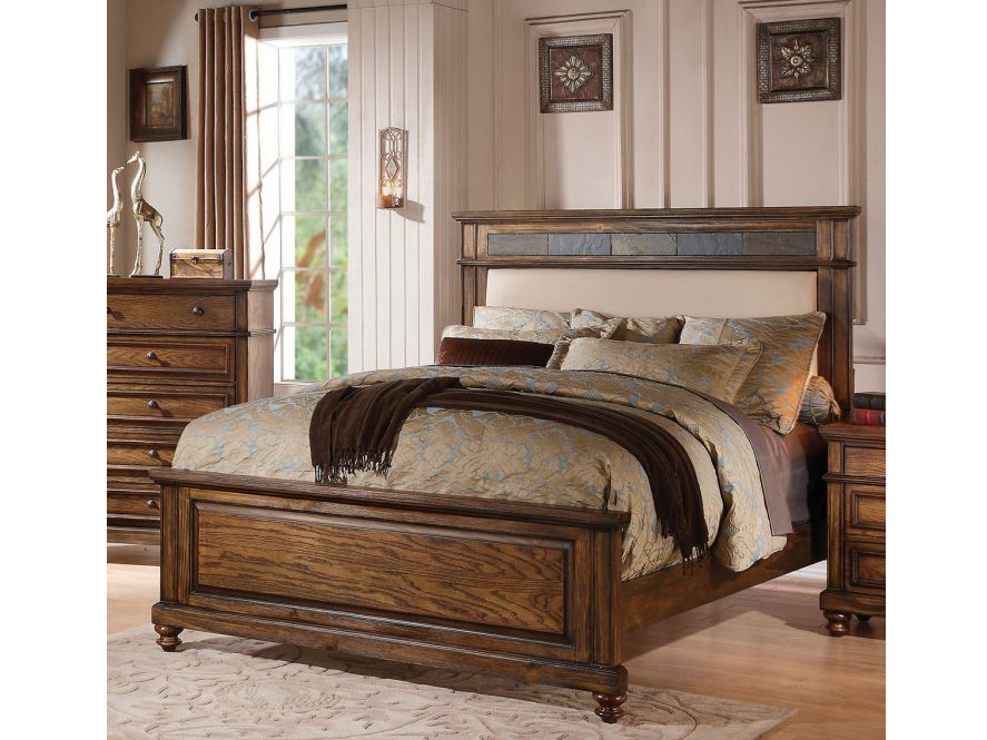 Arielle Cal King Bed In Rich Oak