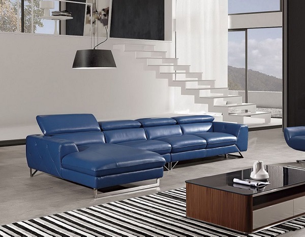 Modern Full Italian Leather Sectional, Italian Leather Sectional