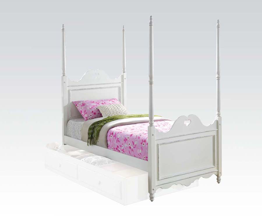 Sweetheart White Twin Bed For, White Twin Four Poster Bed Frame