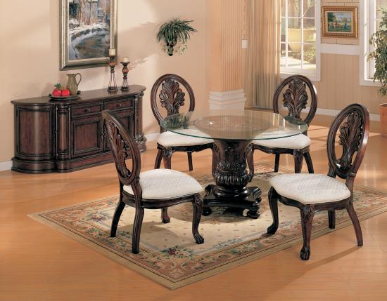 Cherry Dining Table Chair Set, Round Cherry Kitchen Table Sets