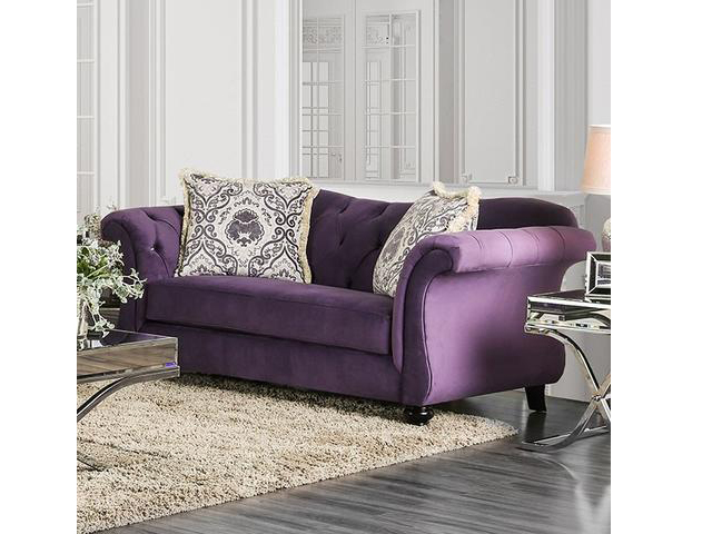 Antoinette Purple Sofa Set For