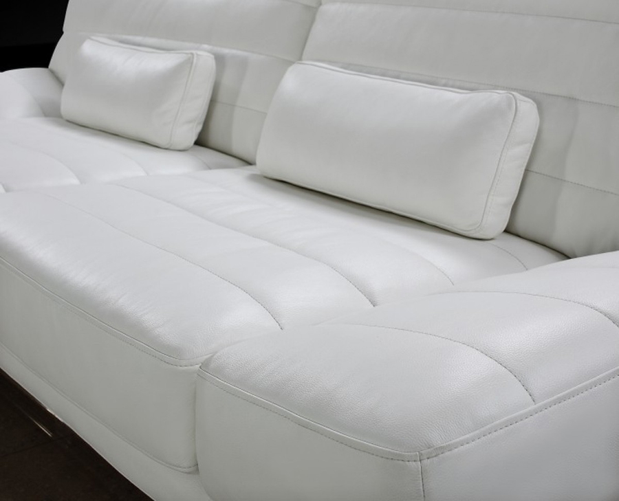 White Bonded Leather Sofa Set, White Bonded Leather Sofa Set