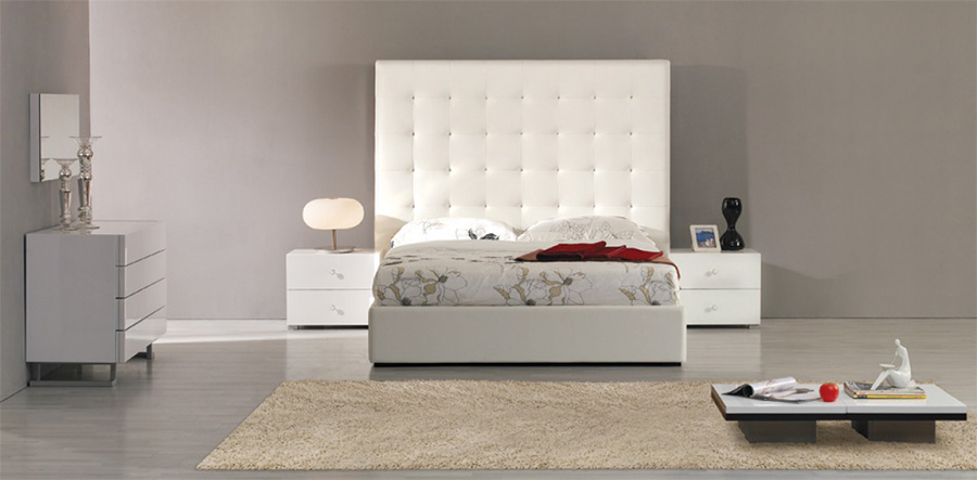 White Leatherette Tall Headboard Cal, White Leather Tufted Bed Headboard