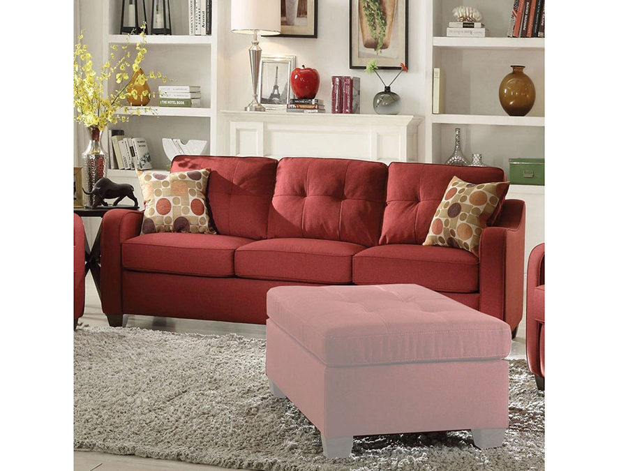 Cleavon Red Fabric Sofa For, Red Fabric Sofa Living Room