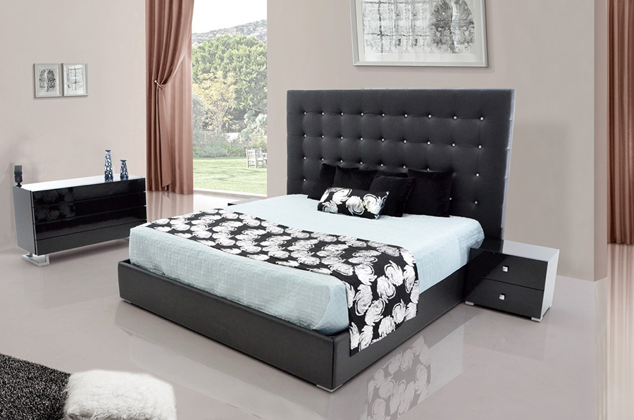 Tall Headboard E King Bed In Black, Tall King Bed Sets