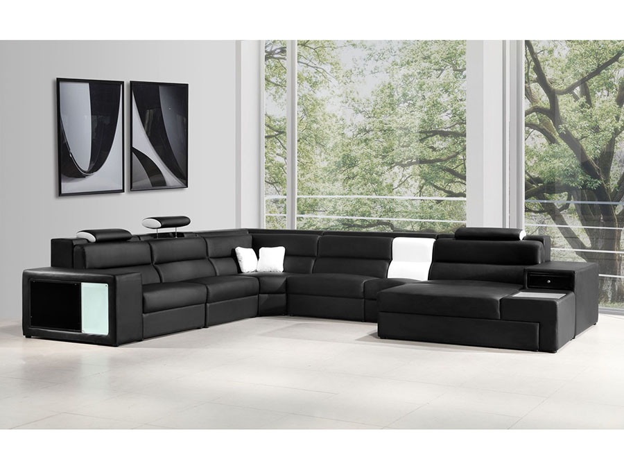 Black Leather Sectional Sofa For, Black Leather Sectional Sofa Decorating
