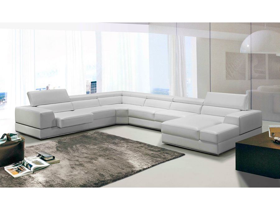 White Bonded Leather Sectional Sofa For Affordable Home Furniture Decor Outdoorore - Affordable Home Decor Canada