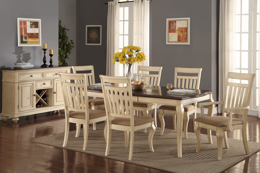 Cream And Wood Dining Room Sets