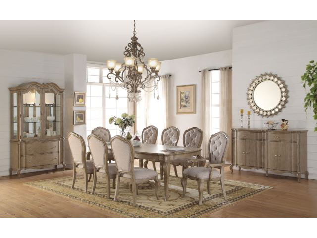 Chelmsford Antique Taupe Dining Table, Light Color Dining Table Set