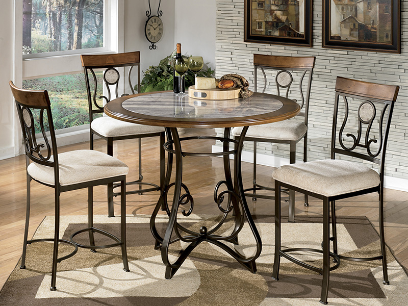 Hopestand 5pcs Counter High Dining Set, Counter High Dining Room Table Sets