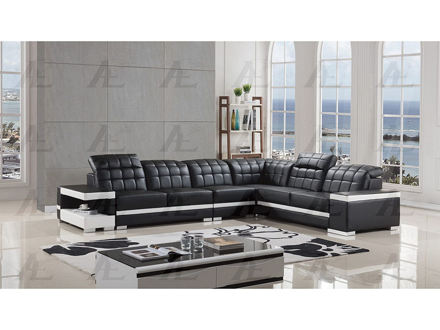 White Faux Leather Right Sectional, White Faux Leather Sectional