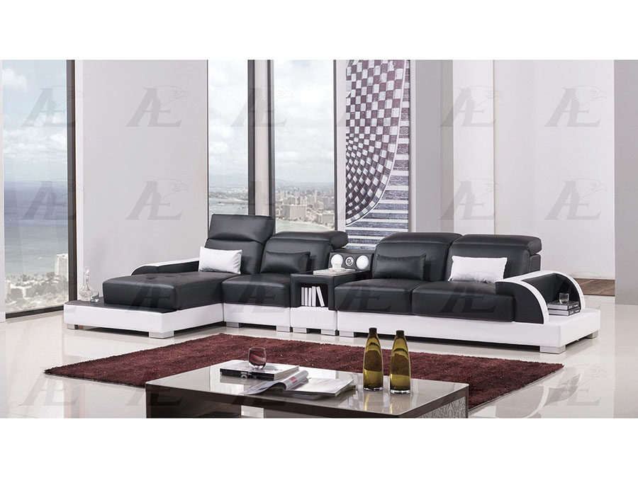 Chaise Sectional Sofa, White Faux Leather Sofa With Chaise