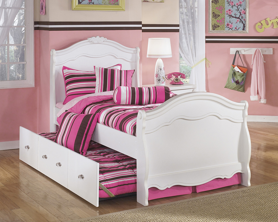Exquisite White Twin Sleigh Bed With, White Twin Sleigh Bed With Trundle