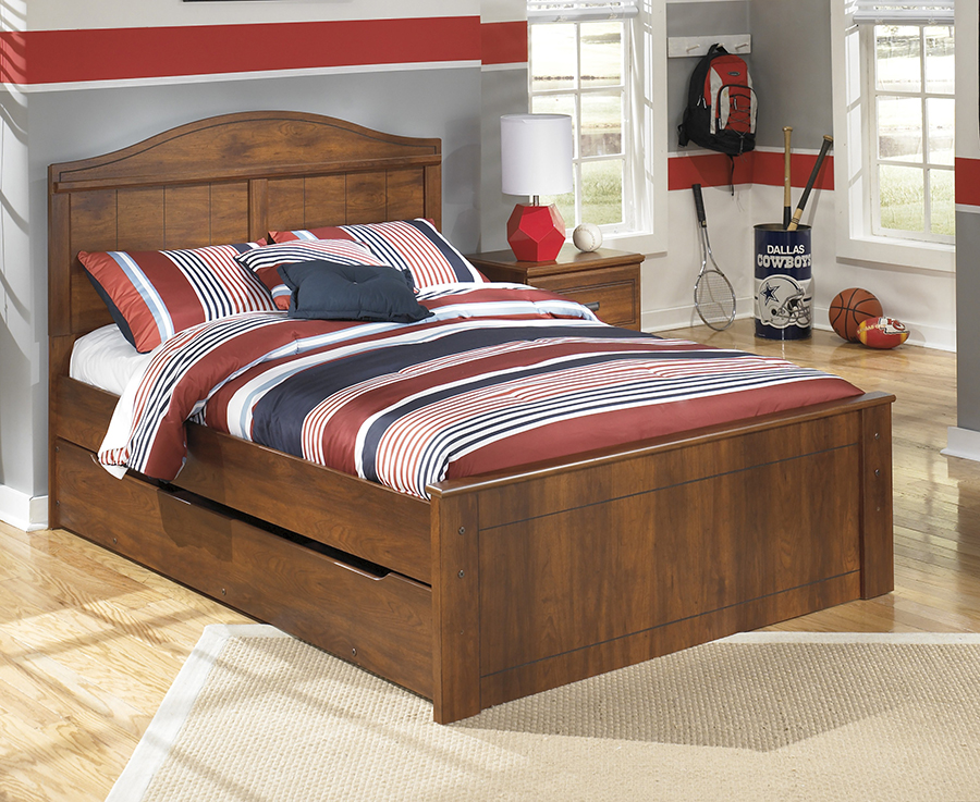 Barchan Medium Brown Twin Bed With, Twin Bed With Storage And Trundle