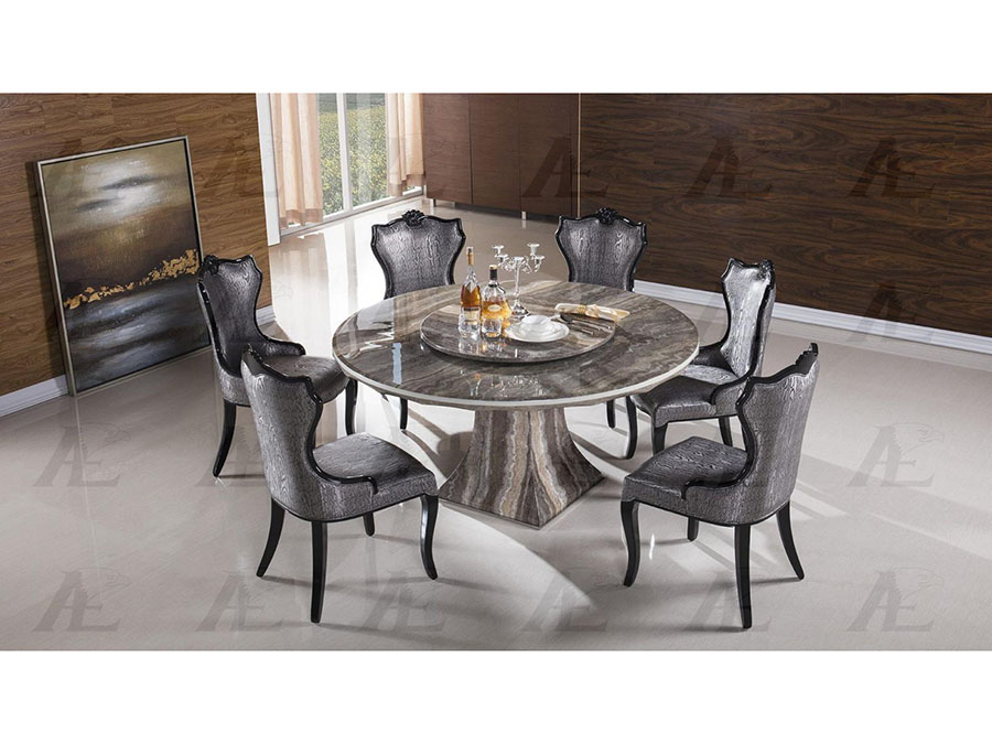 Black Marble Top Round Dining Set, Marble Top Round Dining Table And Chairs