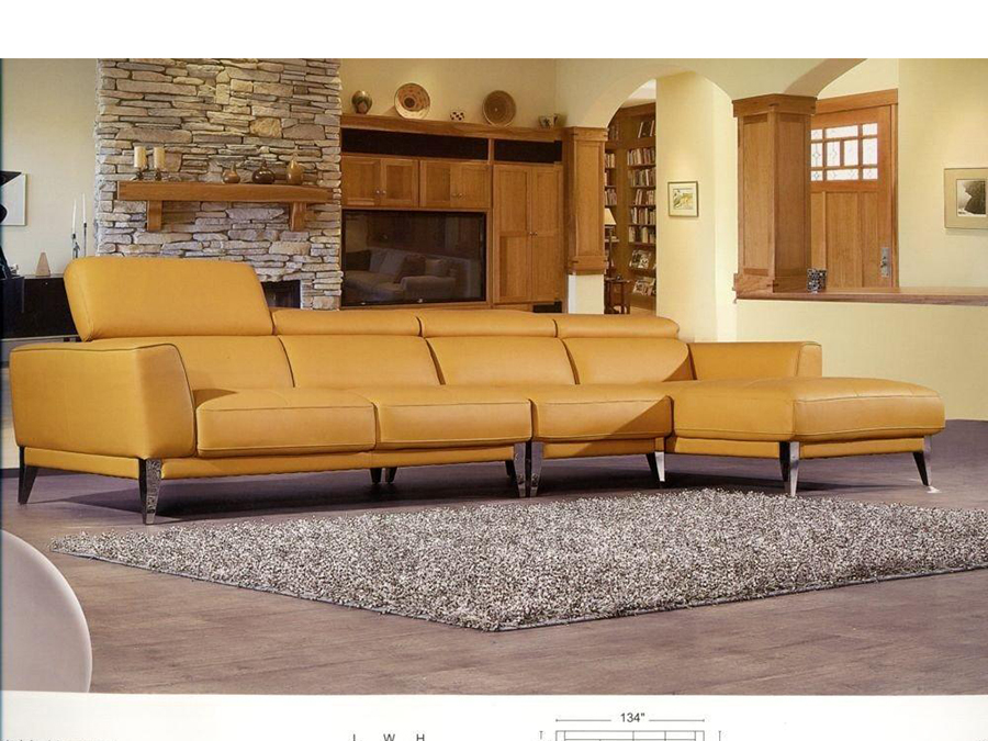 Top Grain Leather Sectional Sofa, Full Leather Sectional