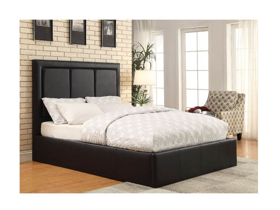 Albern Black Eastern King Bed, Eastern King Size Bed Frame Dimensions