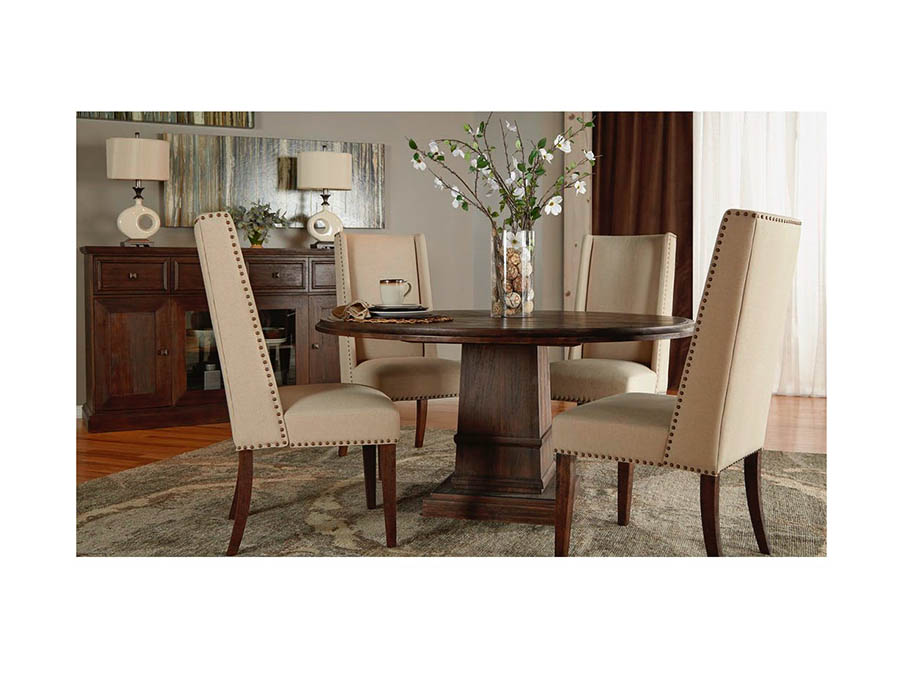 Hudson Rustic Java 54 Round Dining, 54 In Round Dining Room Table