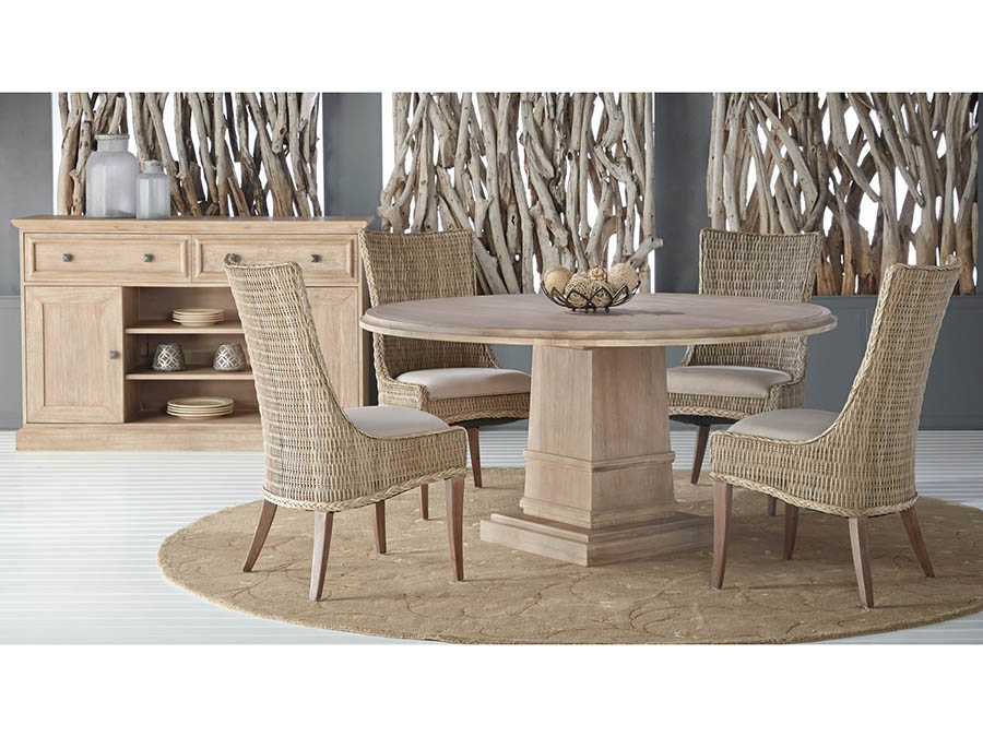 Traditions Hudson Stone Wash 54 Round, 54 In Round Dining Room Table