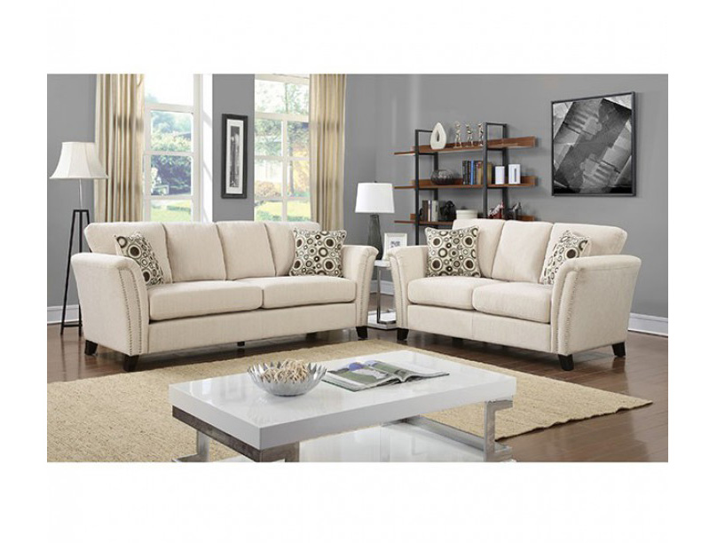 Campbell Ivory Sofa Set For