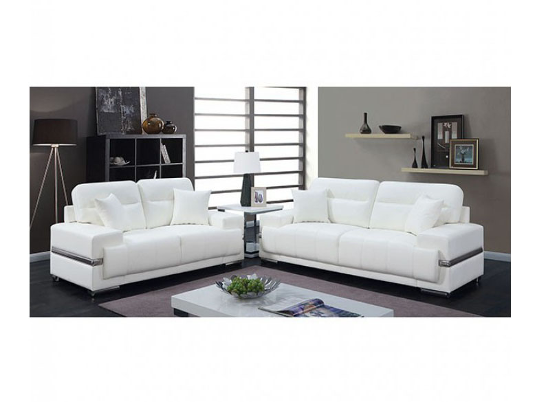 Zibak White Sofa Set For
