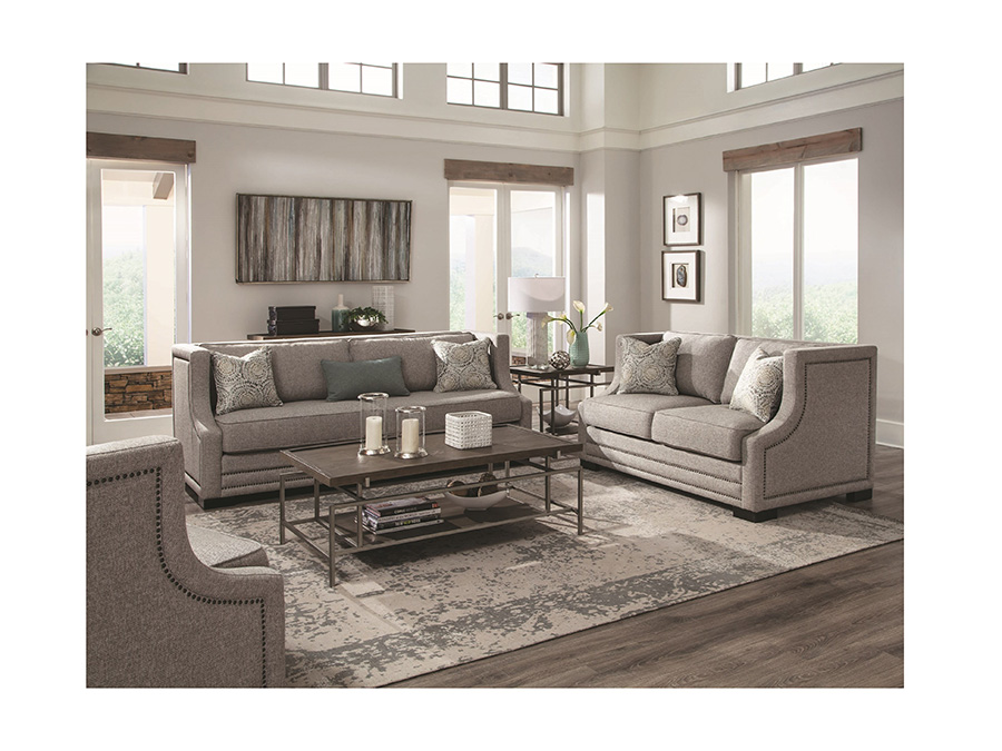 Sofa Accented With Nailhead Trim In