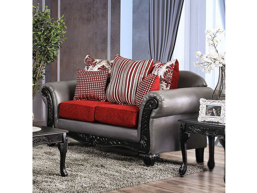 Midleton Gray Red Sofa Set For