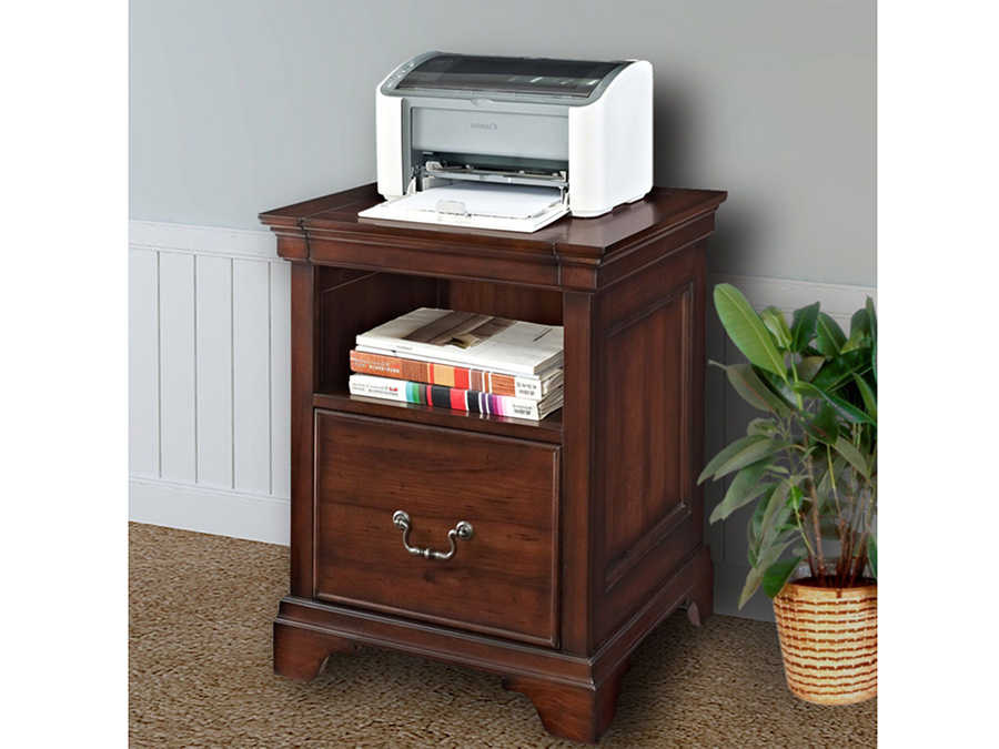 Belcourt File Printer Stand In Cherry, Printer Table File Cabinet