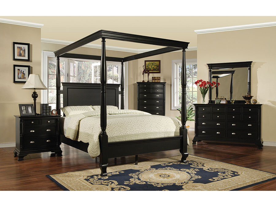Moca Cal King Canopy Bed For, Black Canopy Cal King Bed