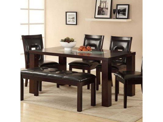 Lee Dining Table W Le Glass, Dining Room Table With Glass Insert