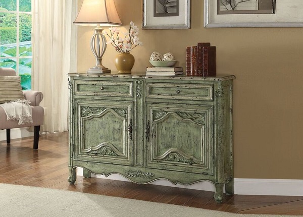 Antique Green Console Table For, Green Entryway Table