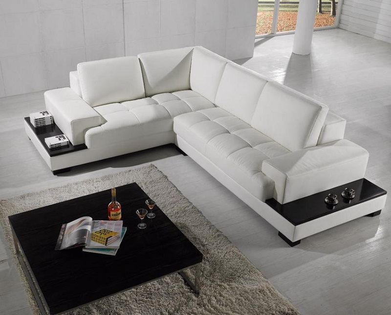 White Leather Sectional Sofa For, White Leather Contemporary Sectional