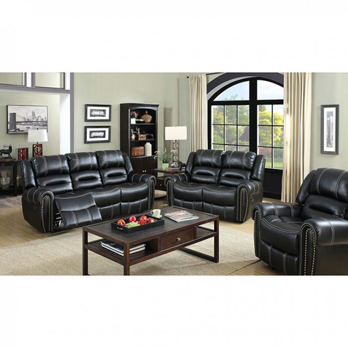 Frederick Black Leatherette Sofa Set - Shop for Affordable Home ...