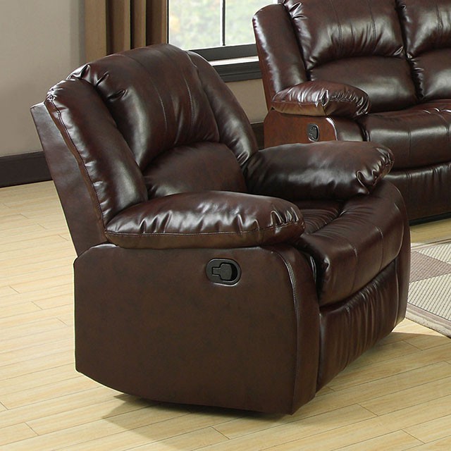 Winslow 3pcs Rustic Brown Bonded, Bonded Leather Reclining Sectional